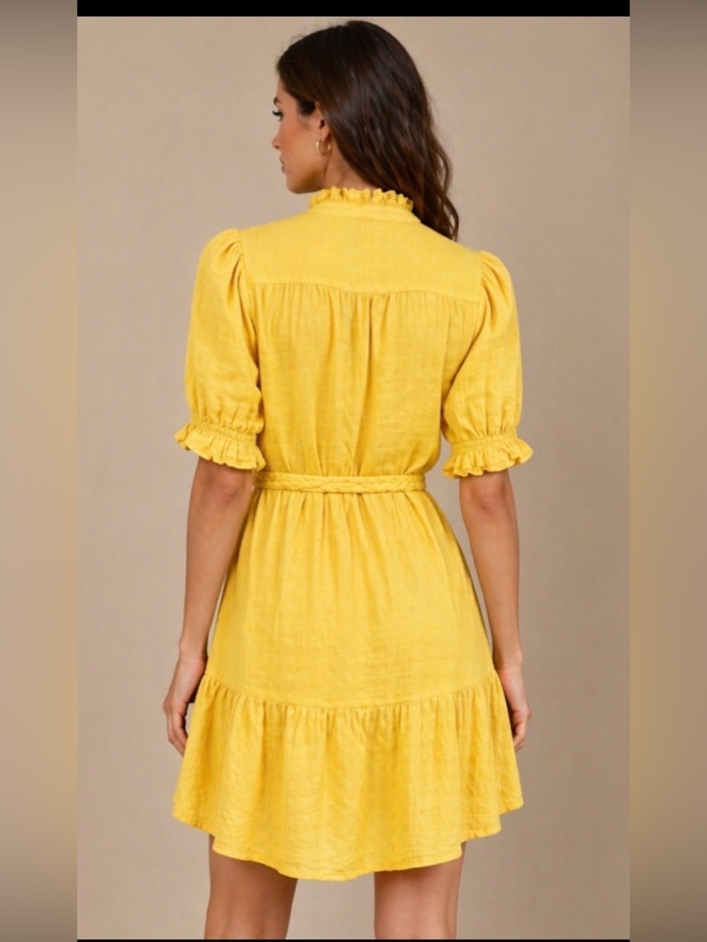 Gap new Gauze Crinkle yellow Dress Sz S Tall summer coastal wedding - Picture 2 of 10